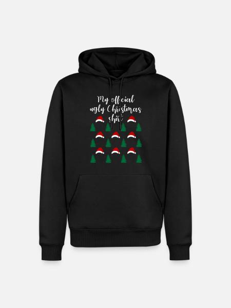 Lustiger Weihnachtswald Weihnachtsshirt - Männer Premium Bio Hoodie - Schwarz