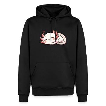 Axolotl Kawaii Chemise de sommeil Relax - Sweat à capuche Premium bio Homme - noir - Devant - Nico (187cm)