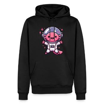 Astronaute de l’Axolotl de l’espace Galaxie de l’espace - Sweat à capuche Premium bio Homme - noir - Devant - Nico (187cm)