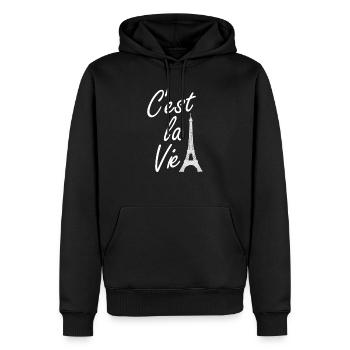 C'est la Vie Paris Frankreich Urlaub Das ist das L - Männer Premium Bio Hoodie - Schwarz - Vorne - Nico (187cm)