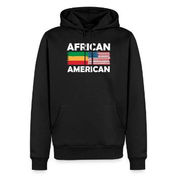 Drapeau de la fierté des racines afro-américaines - Sweat à capuche Premium bio Homme - noir - Devant - Nico (187cm)