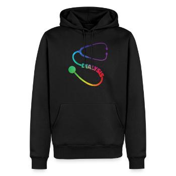 Dialyse -Stethoskop -Hämodialyse -Techniker - Männer Premium Bio Hoodie - Schwarz - Vorne - Nico (187cm)