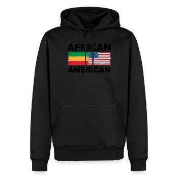 Diversité culturelle Citoyens du monde des États-Unis Fierté - Sweat à capuche Premium bio Homme - noir - Devant - Nico (187cm)