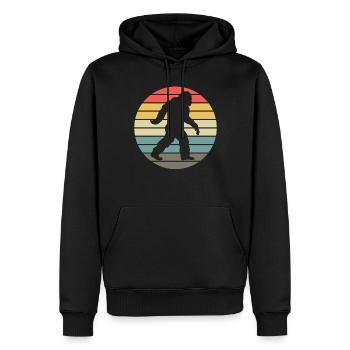 Bigfoot Contour Retro Sunset Look - Men’s Premium Organic Hoodie - black - Front - Nico (187cm)