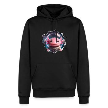 Space Axolotl Crack Astronaut Space - Men’s Premium Organic Hoodie - black - Front - Nico (187cm)