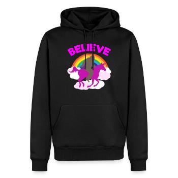 Croyez en la licorne magique Bigfoot Mix - Sweat à capuche Premium bio Homme - noir - Devant - Nico (187cm)