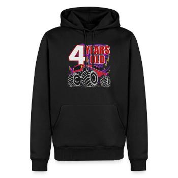 Vierjähriger Racer Monster Truck Feier - Männer Premium Bio Hoodie - Schwarz - Vorne - Nico (187cm)