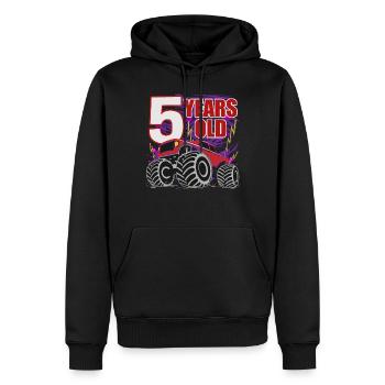 Monster Truck Party 5 ans de puissance - Sweat à capuche Premium bio Homme - noir - Devant - Nico (187cm)
