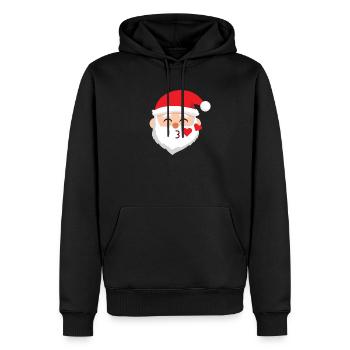 Santa Emoticons blasen Küsse Weihnachten Emoticong - Männer Premium Bio Hoodie - Schwarz - Vorne - Nico (187cm)
