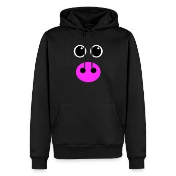 Schweine Gesicht Kostüm Halloween Farm Tier Kostüm - Männer Premium Bio Hoodie - Schwarz - Vorne - Nico (187cm)