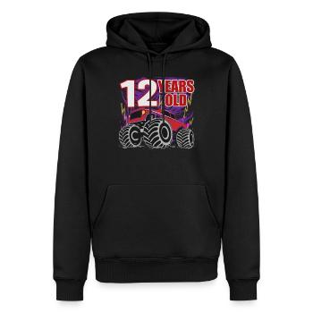 12 Jahre Monster Truck Fete - Männer Premium Bio Hoodie - Schwarz - Vorne - Nico (187cm)