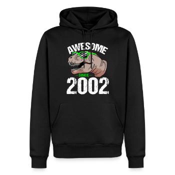 T-Rex Party Star Look Retro Look Cadeau - Sweat à capuche Premium bio Homme - noir - Devant - Nico (187cm)