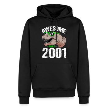 T-Rex Party Star Look Retro Look Cadeau - Sweat à capuche Premium bio Homme - noir - Devant - Nico (187cm)