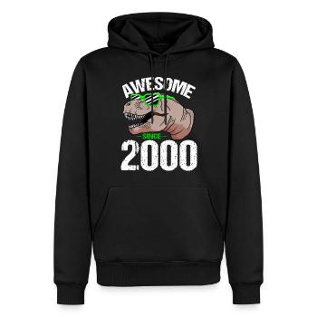 T-Rex Party Star Look Retro Look Cadeau - Sweat à capuche Premium bio Homme - noir - Devant - Nico (187cm)