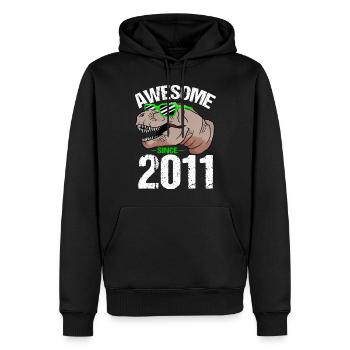 T-Rex Party Star Look Retro Look Cadeau - Sweat à capuche Premium bio Homme - noir - Devant - Nico (187cm)