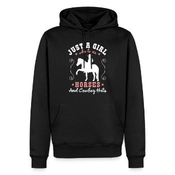 Pferdeliebe - Stilvoller Western-Charme - Männer Premium Bio Hoodie - Schwarz - Vorne - Nico (187cm)