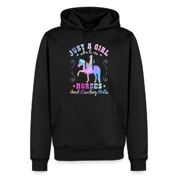 Pferdeliebe - Stilvoller Western-Charme - Männer Premium Bio Hoodie - Schwarz - Vorne - Nico (187cm)