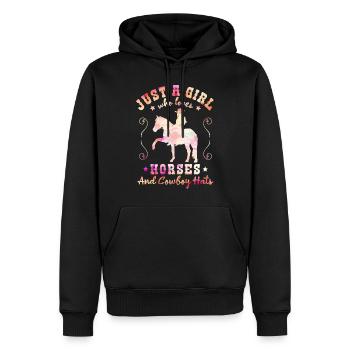 Horse Love - charme Western élégant - Sweat à capuche Premium bio Homme - noir - Devant - Nico (187cm)