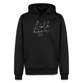 Gold Bagger Arrow up lustige passende Paarelustige - Männer Premium Bio Hoodie - Schwarz - Vorne - Nico (187cm)