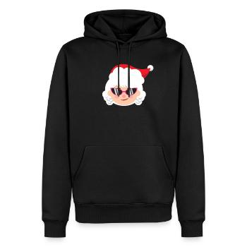 Frau Claus Emoticons coole lustige Weihnachten Fra - Männer Premium Bio Hoodie - Schwarz - Vorne - Nico (187cm)