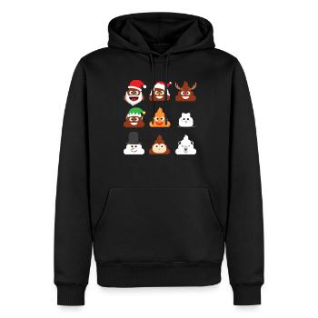 Poop Emoticons lustige Weihnachtskot Emoticons - Männer Premium Bio Hoodie - Schwarz - Vorne - Nico (187cm)