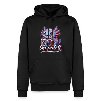 Fotograf Fotografie Axolotl Kamera Foto Snapalotl - Männer Premium Bio Hoodie - Schwarz - Vorne - Nico (187cm)