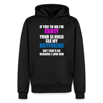 Ami? Fou et fascinant ! - Sweat à capuche Premium bio Homme - noir - Devant - Nico (187cm)