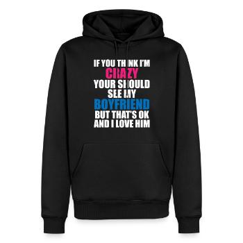 Verrückter Freund - Humorvolles Motiv - Männer Premium Bio Hoodie - Schwarz - Vorne - Nico (187cm)