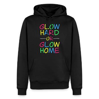 Neon Lebensmotto - Strahlend leben - Männer Premium Bio Hoodie - Schwarz - Vorne - Nico (187cm)