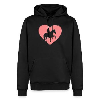 Herzensreiterin Pferdeglück - Männer Premium Bio Hoodie - Schwarz - Vorne - Nico (187cm)