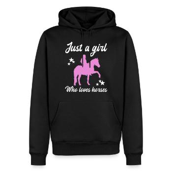 Ciel étoilé Cavalier Amour Chevaux - Sweat à capuche Premium bio Homme - noir - Devant - Nico (187cm)