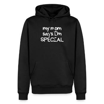 Meine Mutter sagt, ich bin besondere Kinder, die p - Männer Premium Bio Hoodie - Schwarz - Vorne - Nico (187cm)