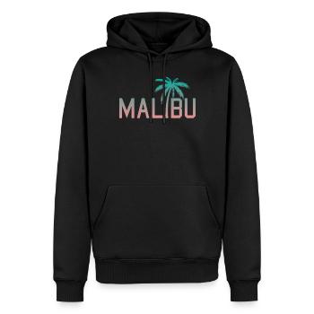 Neon Malibu Palme Retro Style - Männer Premium Bio Hoodie - Schwarz - Vorne - Nico (187cm)