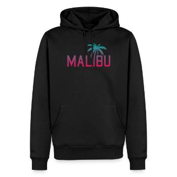 Neon Malibu Palme Retro Style - Männer Premium Bio Hoodie - Schwarz - Vorne - Nico (187cm)