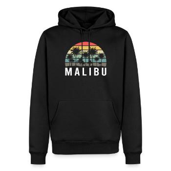 Retro Malibu Sonnenuntergang Relax - Männer Premium Bio Hoodie - Schwarz - Vorne - Nico (187cm)