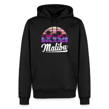 Retro Malibu Sonnenuntergang Relax - Männer Premium Bio Hoodie - Schwarz - Vorne - Nico (187cm)