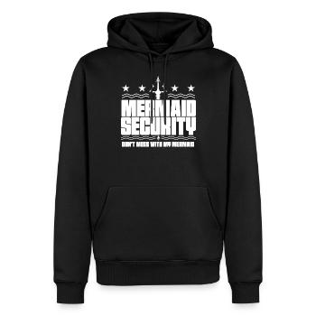 Mermaid Security ne plaisante pas avec mon Meerju - Sweat à capuche Premium bio Homme - noir - Devant - Nico (187cm)
