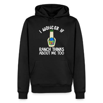 Je me demande si le ranch pense à moi aussi, ranch - Sweat à capuche Premium bio Homme - noir - Devant - Nico (187cm)