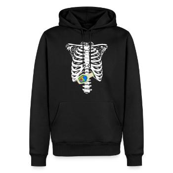 Squelette Rippcage Ranch Vinaigrette Ranch DrôleSkele - Sweat à capuche Premium bio Homme - noir - Devant - Nico (187cm)