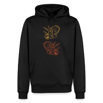 Triceratops Line Art Minimal Noir - Sweat à capuche Premium bio Homme - noir - Devant - Nico (187cm)