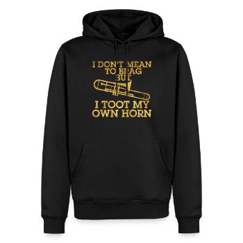 Ich will nicht prahlen, wenn ich meine eigene Horn - Männer Premium Bio Hoodie - Schwarz - Vorne - Nico (187cm)
