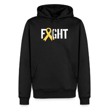 Bekämpfen Sie das Bewusstsein von Krebs bei Kinder - Männer Premium Bio Hoodie - Schwarz - Vorne - Nico (187cm)