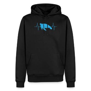 Schildkröten Herzschlag Liebe Natur - Männer Premium Bio Hoodie - Schwarz - Vorne - Nico (187cm)