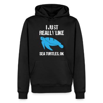 Simply Sea Turtles Fan - Sweat à capuche Premium bio Homme - noir - Devant - Nico (187cm)