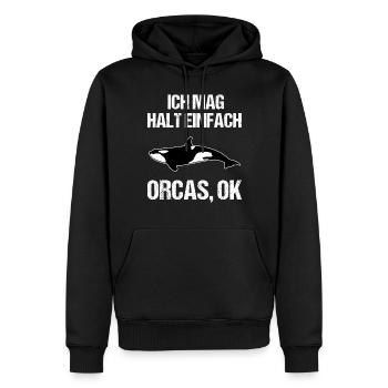 Einfach Orca-Liebhaber Statement - Männer Premium Bio Hoodie - Schwarz - Vorne - Nico (187cm)