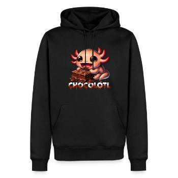 Gâteau au chocolat Bonbons au chocolat Axolotl - Sweat à capuche Premium bio Homme - noir - Devant - Nico (187cm)