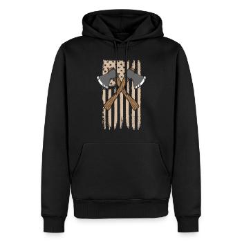 Axe wirft die amerikanische Flagge Männer Axt werf - Männer Premium Bio Hoodie - Schwarz - Vorne - Nico (187cm)
