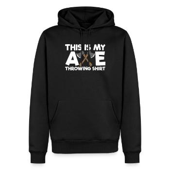 Dies ist mein Axtwurfs Hemd lustiges Axt werfendas - Männer Premium Bio Hoodie - Schwarz - Vorne - Nico (187cm)