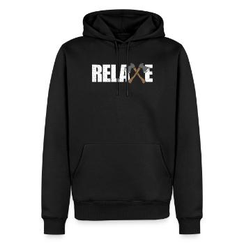 Entspannungskreuzachsen entspannen Axtgeschuster A - Männer Premium Bio Hoodie - Schwarz - Vorne - Nico (187cm)