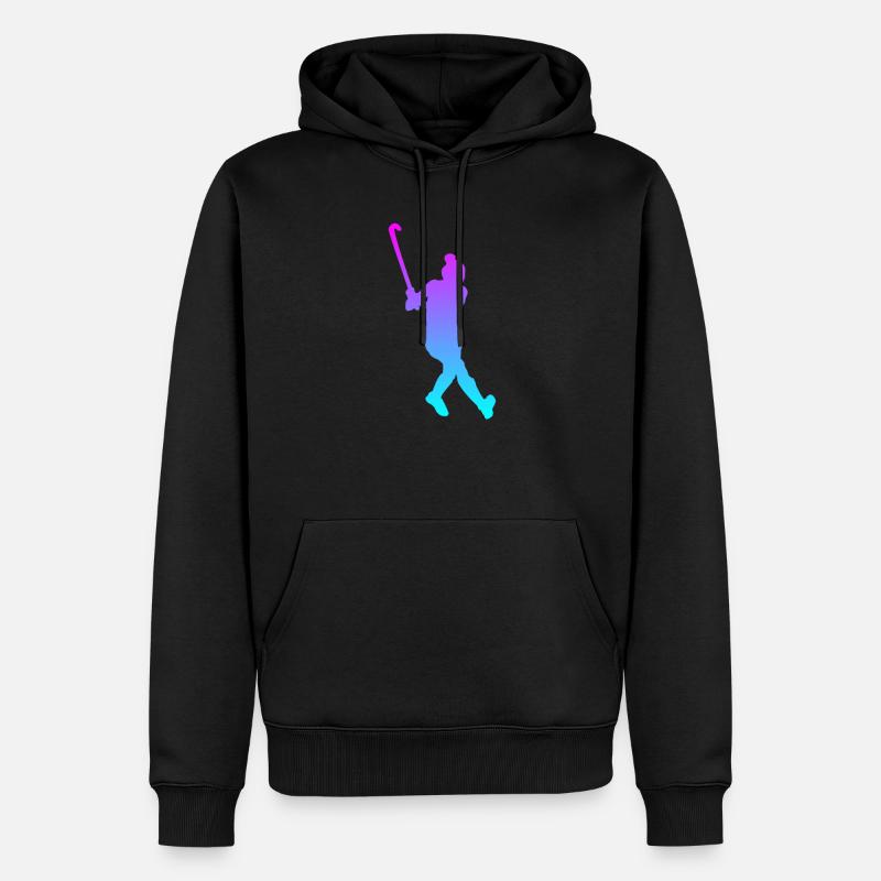 Eisfläche ruft: Puck-Jäger - Männer Premium Bio Hoodie - Schwarz